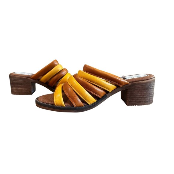 Sundance Casta Suns Path Sandal Womens 41 10.5 Block Heel Leather Multiple Strap - Picture 2 of 11